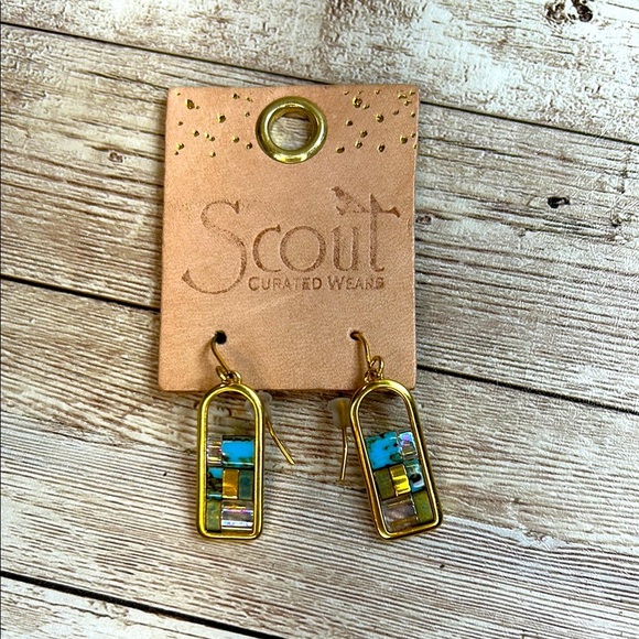 Scout Curated Wears Gold and Turquoise Earrings - Picture 1 of 6